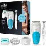 Braun Silk-épil 5-810 Wet & Dry + Bikini Styler weiß/blau