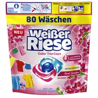 Weißer Riese Color Trio-Caps Aromatherapie Floral Sensation (80 Wäschen), Waschmittel mit Orchidee, Colorwaschmittel mit intensivem Dufterlebnis