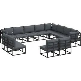 vidaXL Garten-Lounge-Set 12-tlg. schwarz