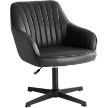 sweetcrispy Küchenstuhl Leder schwarz 1 Stück