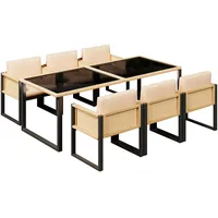 stilvora Gartenlounge-Set, Braun, Metall, 7, 6-Sitzer, Gartenmöbel, Gartenmöbel-Sets