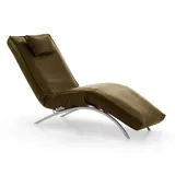 KOINOR Relaxliege Leder 70 x 95 x 175 cm Braun elektrisch mit Kissen