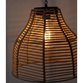 Dehner Solarleuchte Kunststoff/Metall Ø 26 cm/H 22 cm 1 Stück natur/braun