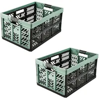 KEEEPER 2x Stabile Profi-Klappboxen mit Soft-Touch Griffen, 45 l,