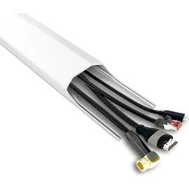 conecto Kabelkanal aus Kunststoff zum Kleben oder Schrauben inkl. 3M Klebeband, 50 cm, weiß