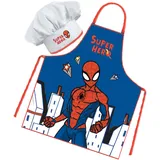 Sorrisini Kinderschürze Mädchen Schürze für Kinder Spiderman | Kochmütze Kinder | Kinderschürze Jungen | Verstellbare Kinderschürzen zum Backen, Malen, Kinder 3-8 Jahre - M