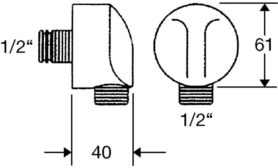 Wandanschlussbogen Fixfit E (Ausführung: Wandanschlussbogen Fixfit E DN 15 1/2'')