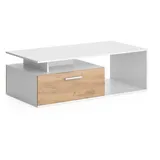 Vicco Couchtisch Roland, Weiß/Goldkraft Eiche, 118 x 59 cm