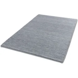 Wollteppich "Poppy 6024", blau (hellblau), B:140cm H:18mm L:200cm, Wolle, SCHÖNER WOHNEN-KOLLEKTION, Teppiche, hochwertiger Handweb, Wolle, Wohnzimmer, Schöner Wohnen Kollektion