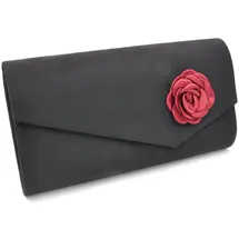 Steuer Satin-Optik Abendtasche Schwarz