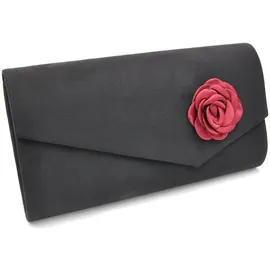 Steuer Satin-Optik Abendtasche Schwarz