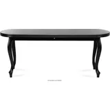 Konsimo Esstisch ausziehbar bis 200cm oval "ALTIS", Schwarz, Furnier, Classic, 200-300x76,5x100 cm - Schwarz