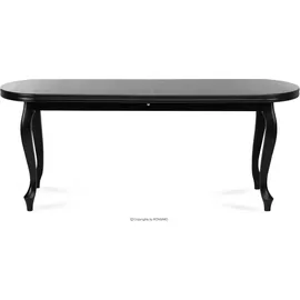 Konsimo Esstisch ausziehbar bis 200cm oval "ALTIS", Schwarz, Furnier, Classic, 200-300x76,5x100 cm - Schwarz