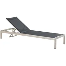 Beliani Sonnenliege 198 x 64 x 93 cm Schwarz/Silber