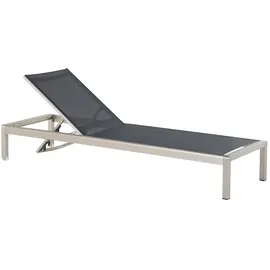 Beliani Sonnenliege 198 x 64 x 93 cm Schwarz/Silber