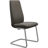 Polsterstuhl STRESSLESS "Laurel", grau (metal grau paloma, chrom glänzend), B:53cm H:105cm T:60cm, Leder PALOMA: PALOMA ist ein durchgefärbtes Semianilin-Möbelleder mit natürlicher Narbung., Stühle, Polsterstuhl, High Back, Größe L, mit Beinen aus Stahl in Chrom glänzend