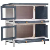 vidaXL Kleintierstall 4 Türen 120 x 60 x 100 cm grau