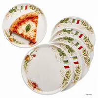 MamboCat Pizzateller 6x Pizzateller Katja Ø31,5cm XL-Teller 6 Personen Italien-Dekor Platte