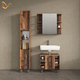 livinity Waschbeckenunterschrank Fucino 60 x 54 cm Braun