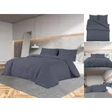 vidaXL Bettwäsche-Set Anthrazit 200 x 220 cm + 0 x 0 cm