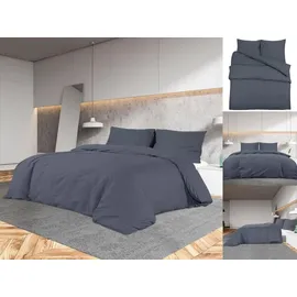 vidaXL Bettwäsche-Set Anthrazit 200 x 220 cm + 0 x 0 cm