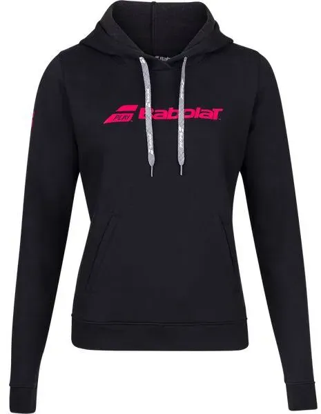 BABOLAT Damen Kapuzensweat, schwarz, XS