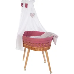 Mionido Stubenwagen Lounge mit Bettwäsche, rosa