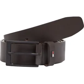 Tommy Hilfiger Ledergürtel TOMMY HILFIGER "LAYTON 3.5 cm breit", Damen, Gr. 105, braun (testa di moro), Rindsleder, unifarben, Gürtel Ledergürtel, Metallpatch, Einfachdornschließe