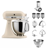 KitchenAid 4,8 L 5KSM175 Artisan Küchenmaschine Beginnerset mit Gemüseschneider, Farbe:Fresh Linen