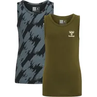 hummel 2er Pack hummel hmlNOLAN Unterhemd Jungen 6086 - dark olive 134/140