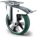 kaiserkraft CASCOO Lenkrolle mit Totalfeststeller ø 125 mm Serie BAX7 Doppelkugellager K-Serie