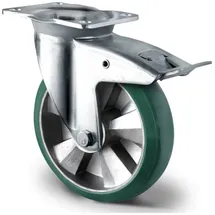 kaiserkraft CASCOO Lenkrolle mit Totalfeststeller ø 125 mm Serie BAX7 Doppelkugellager K-Serie