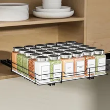 luxuskollektion Ausziehbares Gewürzregal Schwarz für Schrank - Platzsparend