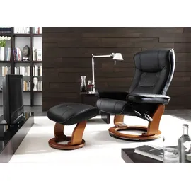 Robas Lund Relaxsessel Halifax Leder 86 x 105 x 82 cm Braun mit Hocker