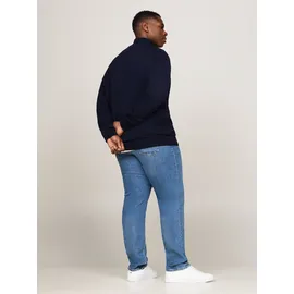 Tommy Hilfiger Big & Tall Cardigan "BT-PIMA ORG CTN CASHMERE ZTHRU-B", Herren, Gr. XXL, blau (desert sky), Strick, Obermaterial: 95% Baumwolle, 5% Kaschmir, TOMMY HILFIGER BIG & TALL, regular fit, Rippbündchen, Strickjacken