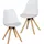 FineBuy Esszimmerstuhl Retro Kunstleder weiß 2er Set
