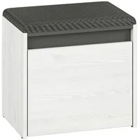 Feldmann-Wohnen Sitzbank, Weiß, Grau, Holz, 1 Fächer, Rechteckig, 50x47x34