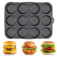 Cosycaya Hamburger-Brotbackform aus Silikon rund 8 cm Ø –