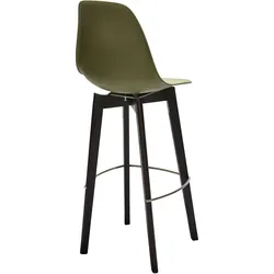 Barhocker ESSENTIALS "Keeve", grün, Hocker, ohne Armlehne, Birkenholzgestell, mit Sitzfläche aus Kunststoff