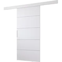 Schiebetür BARN 80, weiß, 86x205 cm, mit Aluminiumgriffen und Metalllager-Schiebesystem - Weiß