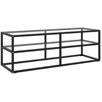 Furnicato TV-Schrank Schwarz mit Hartglas 120x40x40 cm