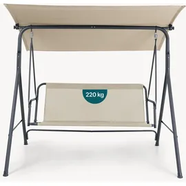 [en.casa] Satten Grau/Beige 3-Sitzer
