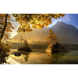 Fototapete PAPERMOON "Photo-Art KELLER, SEEHINTERSEE", bunt, B:2,50m L:1,86m, Vlies, Tapeten