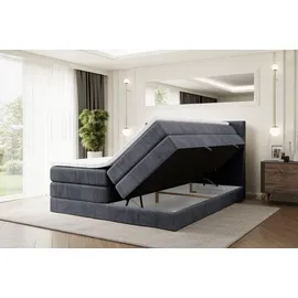 altdecor Boxspringbett BERO KING - 160x200 - H3/H4 - Dunkelgrau