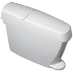 P + L Systems Washroom Sanibin Sanitärbehälter 15 L weiß kompakte und platzsparende Damenhygiene Lösung