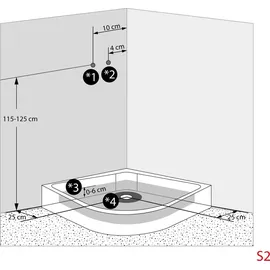 SeniorBad Duschkabine Fertigdusche Dusche Komplettkabine D10-03M0-EC 80x80 cm - Schwarz