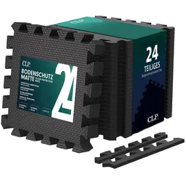 CLP Bodenschutzmatten 30x30 cm, schwarz/24er-Set