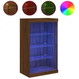 vidaXL Sideboard mit LED-Leuchten Braun Eichen-Optik 60,5x37x100 cm