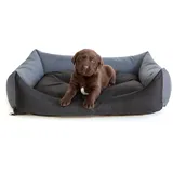 HobbyDog Hundekissen Hundebett Schlafplatz Hundekissen Pontes - Eco - 105 x 75 x 17 cm [Größe: XXL] - Schwarz mit Grau - Schwarz