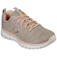 Skechers Graceful - Twisted Fortune Sneaker Freizeitschuh, Halbschuh, Schnürschuh mit Memory Foam beige|rosa 40 EU